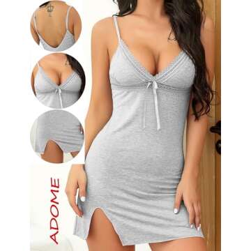 ADOME Lace Nightgown - Elegant and Sexy Slip for Women