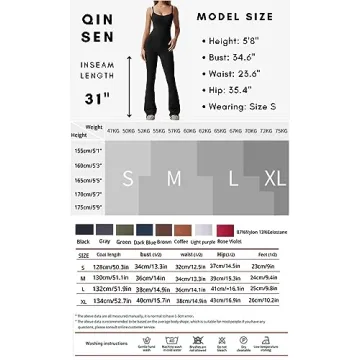 Stylish QINSEN Black Jumpsuit for Women - Comfortable Fit