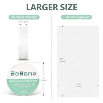 Benano Premium Compressed Towel Tablets for Travel and More