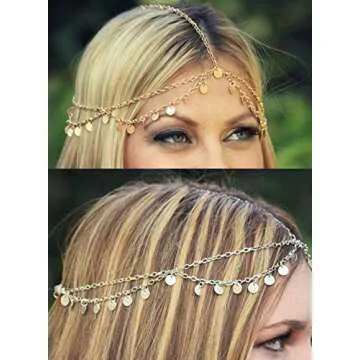 Fashionable Gold Sequins Head Chain for Every Occasion