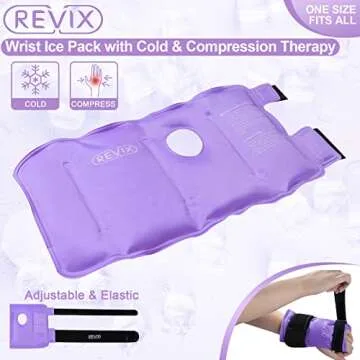 REVIX Wrist Ice Pack for Injuries Reusable, Gel Hand Ice Pack Wrap with Cold Comprssion for Hand Pain Relief, Carpal Tunnel, Rheumatoid Arthritis and Tendonitis, 1 Pack