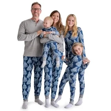 HonestBaby Organic Cotton Family Matching Pajamas Set - Blizzard Blue