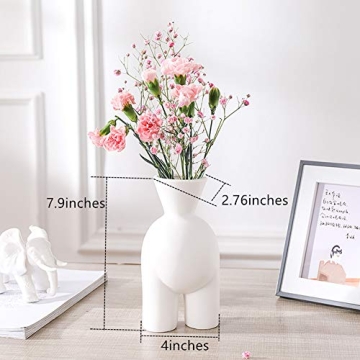 WEIDILIDU White Ceramic Vase Modern Boho Feminist Decor