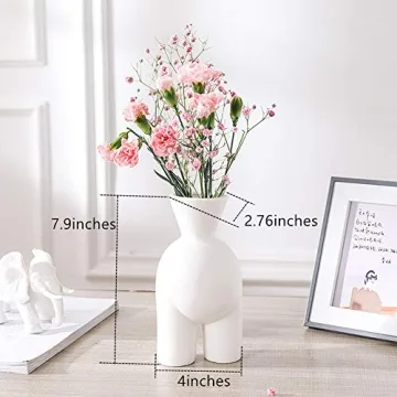 WEIDILIDU White Ceramic Vase Modern Boho Feminist Decor