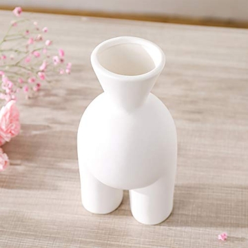 WEIDILIDU White Ceramic Vase Modern Boho Feminist Decor