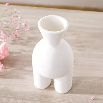 WEIDILIDU White Ceramic Vase Modern Boho Feminist Decor