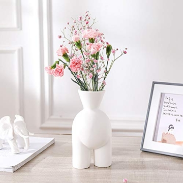 WEIDILIDU White Ceramic Vase Modern Boho Feminist Decor