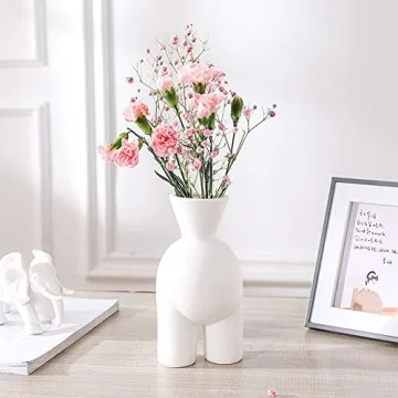 WEIDILIDU White Ceramic Vase Modern Boho Feminist Decor