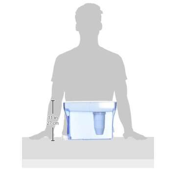 ZeroWater 30 Cup Ready-Pour 5-stage Water Filter Dispenser, NSF Certified To Reduce Lead, Other Heavy Metals And PFOA/PFOS, White And Blue