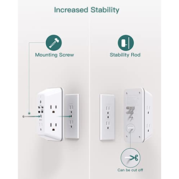 5-Outlet Surge Protector with USB Ports & Night Light