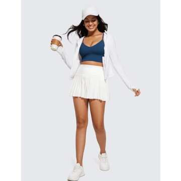 CRZ YOGA Women's V Neck Longline Sports Bra - Soft & Supportive