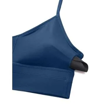 CRZ YOGA Women's V Neck Longline Sports Bra - Soft & Supportive