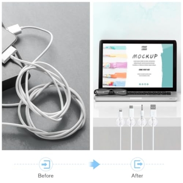 Znben 12 Pack Cable Clips for Effective Cord Management
