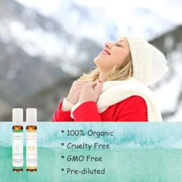 HERBROMAS Aromatherapy Oils Roller Set, Natural Pre-diluted Essential Oils Roll On with Glass Rollerball, Relaxation Gift for Women & Men, Christmas Gift, Pack 4 x 0.33fl.oz