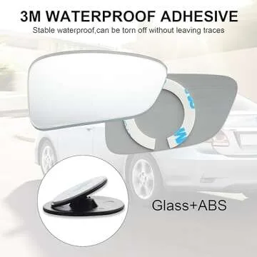 LivTee Blind Spot Car Mirror, HD Glass Frameless Convex Side Mirror Blindspot, Wide Angle Rear View Car Mirrors for Cars SUV Trucks and RVs - Car Accessories