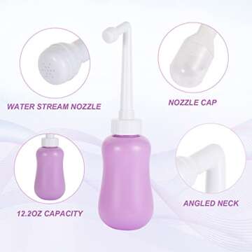Peri Bottle for Postpartum Care for Perineal Recovery and Cleansing After Birth 12.7 OZ Color: Purple
