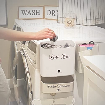 A.J.A. & MORE Lint Bin - Magnetic Laundry Organizer