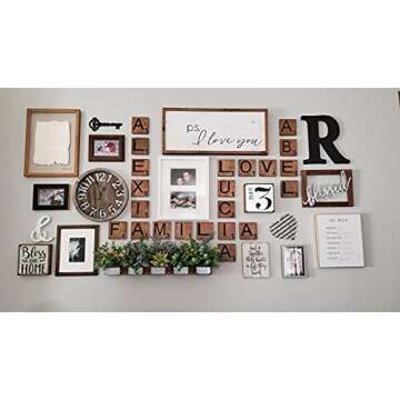Large Scrabble Tile Letter Huge Oversize Giant Big Wall Art Home Decor Farmhouse Kitchens Living Room Bedroom Gift (8 x 8, H)
