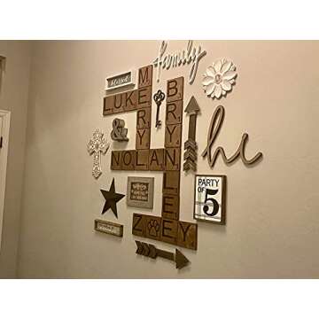Large Scrabble Tile Letter Huge Oversize Giant Big Wall Art Home Decor Farmhouse Kitchens Living Room Bedroom Gift (8 x 8, H)