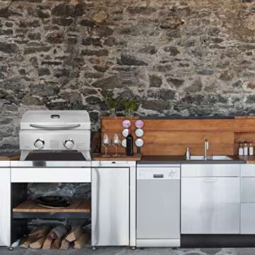 ROVSUN 20,000 BTU Portable Gas Grill, Large 2 Burner Tabletop Propane Grill with Foldable Legs, Regu...