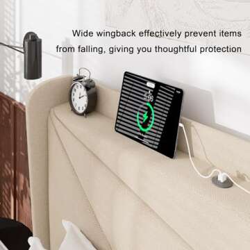 Feonase Modern Full Bed Frame with Storage & Charging