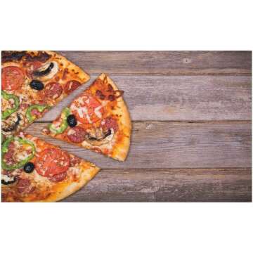Lunarable Pizza Doormat - Fun Kitchen Decor 30" X 18"