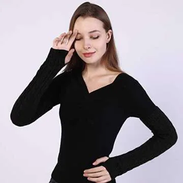 Womens Lady's Long Sleeve Fingerless Arm Warmers Gloves, One Size Black