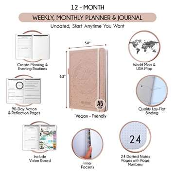 Life and Goal Planner - Undated Daily, Weekly & Monthly Planner for Passion, Organizer, Increase Pro...