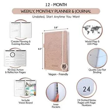 Life and Goal Planner - Undated Daily, Weekly & Monthly Planner for Passion, Organizer, Increase Pro...