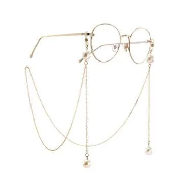 Naimo 2PCS Pearl Star Pendant Eyeglass Chains Eyewear Strap Holder Reading Glasses Retainer