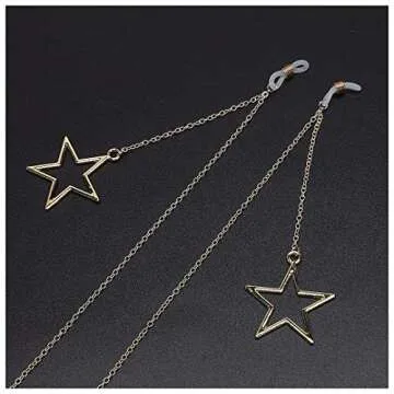 Naimo 2PCS Pearl Star Pendant Eyeglass Chains Eyewear Strap Holder Reading Glasses Retainer