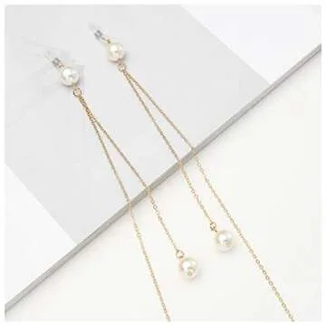 Naimo 2PCS Pearl Star Pendant Eyeglass Chains Eyewear Strap Holder Reading Glasses Retainer