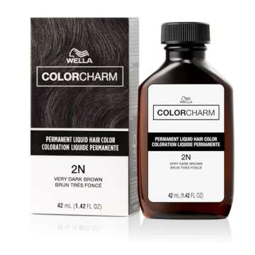 COLORCHARM Permanent Liquid Hair Color for Gray Coverage| 2N Very Dark Brown| 1.4 Fl Oz