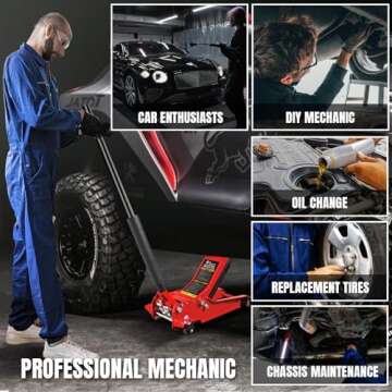 BIG RED Hydraulic Low Profile Service/Floor Jack with Dual Piston Quick Lift Pump, 4 Ton (8,000 lb.) Capacity