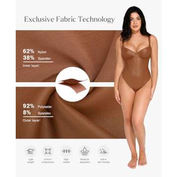 Popilush Faux Leather Bodysuit with Tummy Control