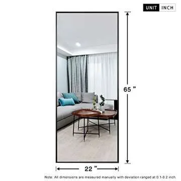 Elevens 65x22 Full Length Mirror with Shatter-Proof Design