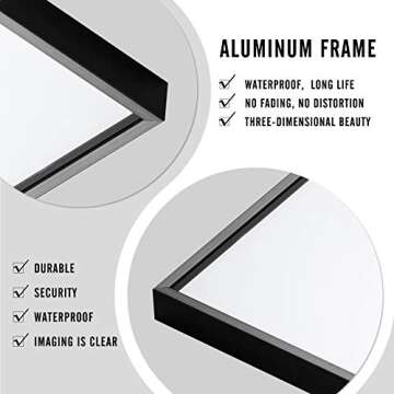 Elevens 65"x22" Full Length Mirror Large Floor Mirror without Standing Bracket or Wall-Mounted Mirror Dressing Mirror Aluminum Frame Mirror for Living Room/Bedroom/Cloakroom ，Black