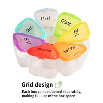 Pill Organizer, Weekly Pill Organizer, Pill Box, Medicine Organizer, Pill Case, Pill Container, Pill Box 7 Day, Pill Holder, Travel Pill Case