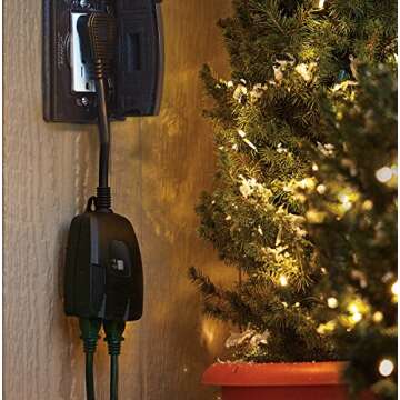 WiOn 50049 Outdoor Wi-Fi Wireless Plug-In Switch for Smart Automation