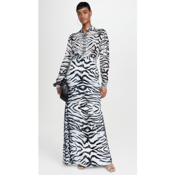 BruceGlen Women's Snow Tiger Chiffon Shirt Stylish Lightweight