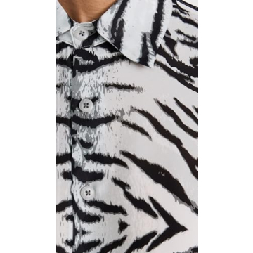 BruceGlen Women's Snow Tiger Chiffon Shirt Stylish Lightweight