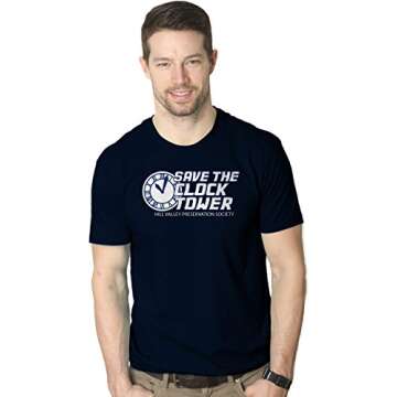 Save The Clock Tower T Shirt Funny Vintage Graphic 80s 90s Tee Cool Saying Mens Funny T Shirts Funny...