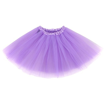 Simplicity Women's Classic Elastic 3 Layered Tulle Ballet Tutu Skirt in Lavender