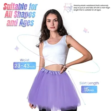 Simplicity Women's Classic Elastic Ballet Tutu Skirt Lavender