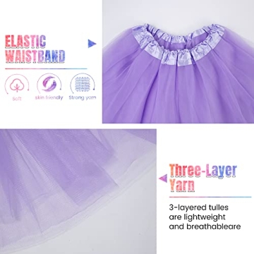 Simplicity Women's Classic Elastic Ballet Tutu Skirt Lavender