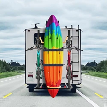 RV Kayak Rack Holds 2 Kayaks & Bikes 300 lb Capacity