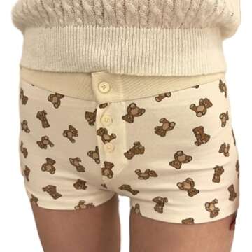 NUFIWI Women Lounge Shorts Button Floral Print Y2k Low Rise Sexy Micro Shorts Slim Fit Pajama Bottom...