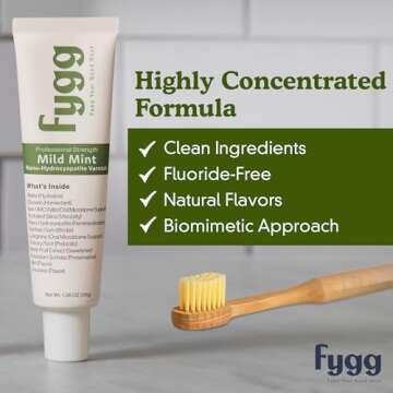 Fygg Nano-Hydroxyapatite Dental Varnish - (Mild Mint) - Tooth Enamel Repair - Fluoride Free Varnish ...