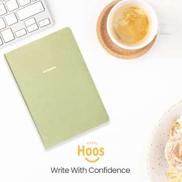 Happy Hoos Notebook Journal (8 Pack), A5, 5.5 x 8 in, 80 gsm thick paper, Cute Soft Paper Cover Notebook Set, Thin Writing Journal for Travel, Meditation, Wedding and Dream Journals, Lightweight Lined