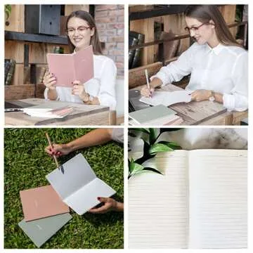 Happy Hoos Notebook Journal (8 Pack), A5, 5.5 x 8 in, 80 gsm thick paper, Cute Soft Paper Cover Notebook Set, Thin Writing Journal for Travel, Meditation, Wedding and Dream Journals, Lightweight Lined